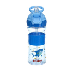 Nuby Thirsty Kids No-Spill Flip-It Reflex w/Soft Grip 12oz, Blue