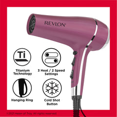 Revlon Titanium Hair Dryer - 1875 Watts of Fast, Smooth Finish