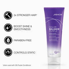 Joico Color Balance Purple Conditioner for Blonde Hair, Protection for Colour Treated Hair, Shields Damaged Hair, with Keratin and Green Tea Extract