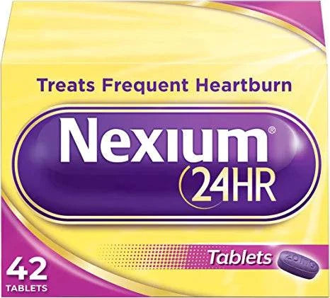 Nexium 24HR Acid Reducer Heartburn Relief Tablets for All-Day and All-Night Protection from Frequent Heartburn, Heartburn Medicine with Esomeprazole Magnesium - 42 Count