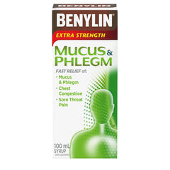 BENYLIN Extra Strength Mucus and Phlegm Plus Cough Control Syrup, Daytime, Relieves Mucus and Phlegm plus Dry Cough 100mL