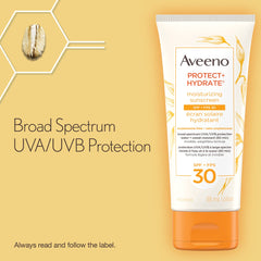 Aveeno Sun Aveeno Protect and Hydrate Face and Body Sunscreen Spf 30, Water and Sweat Resistant, Oxybenzone Free, 88 ml.