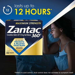 Zantac 360 Maximum Strength Tablets, 50 Count, Heartburn Prevention and Relief, 20 mg Tablets