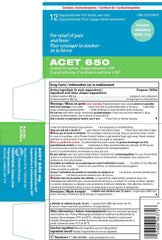 ACET Suppository for Fever & Pain 650mg - Fever Reducer Suppositories for Kids (12 & up) & Adults - Comfortable & Safe Acetaminophen Suppository - For Rectal Use Only