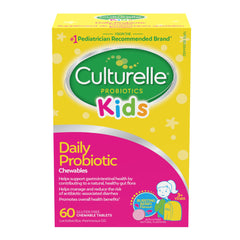 Culturelle Kids Daily Probiotic Chewable for Kids, With 100% Naturally Sourced Lactobacillus GG Strain, Most Clinically Studied Probiotic, Pediatrician Recommended, Berry Flavor, 60 Count Chews