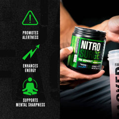 NITROSURGE Pre Workout Supplement - Endless Energy, Instant Strength Gains, Clear Focus, Intense Pumps - Nitric Oxide Booster & Preworkout Powder with Beta Alanine - 30 Servings, Arctic White