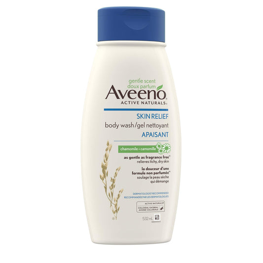 Aveeno Chamomile Body Wash, Colloidal Oat, Dry Skin Relief, Moisturizing, Chamomile Scent, 532 mL