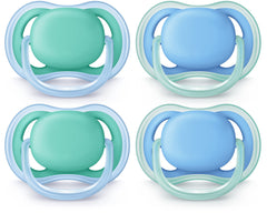 Philips Avent Ultra Air Pacifier 6-18m, blue/green, 4 pack, SCF244/42