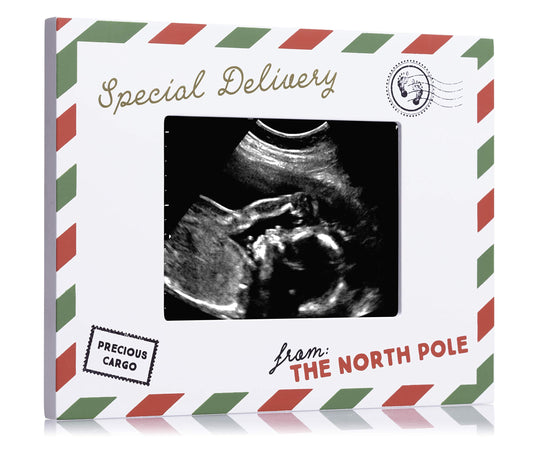 Pearhead Special Delivery Sonogram Frame, for Expecting Mom, Holiday Pregnancy Announcement, Pregnancy Announcement Keepsake, Gender-Neutral Baby Holiday Décor