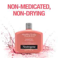 Neutrogena Exfoliating Healthy Scalp Clarify & Shine Shampoo for Oily Hair and Scalp, Anti-Residue Shampoo with Pink Grapefruit, pH-Balanced, Paraben & Phthalate-Free, Color-Safe, 354 ml.