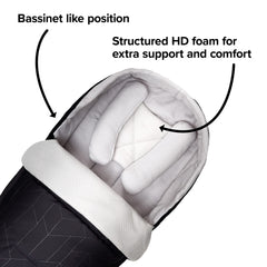 Diono Universal Newborn Pod for Sleeping with Temperature Regulation, Water Resistant Lining, Baby Head and Body Support. Easy to Adjust and Remove Stroller Footmuff for Baby, Black Midnight