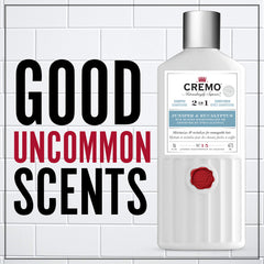 Cremo Shampoo & Conditioner, 2-in-1, Juniper & Eucalyptus, Clean & Nourish Hair, 16 oz