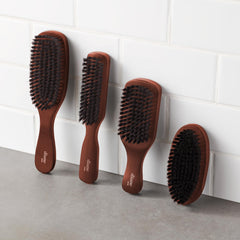 Diane Medium Firmness Reinforced Boar Bristle, Short Handle Style Wave Mens Hair Brush, Brown