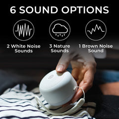 Yogasleep Travel Mini Portable White Noise Sound Machine - 6 Soothing Sounds - Soft Dimmable Night Light - Compact Sleep Therapy for Adults and Baby - USB Rechargeable - Lanyard for Easy Hanging (White)