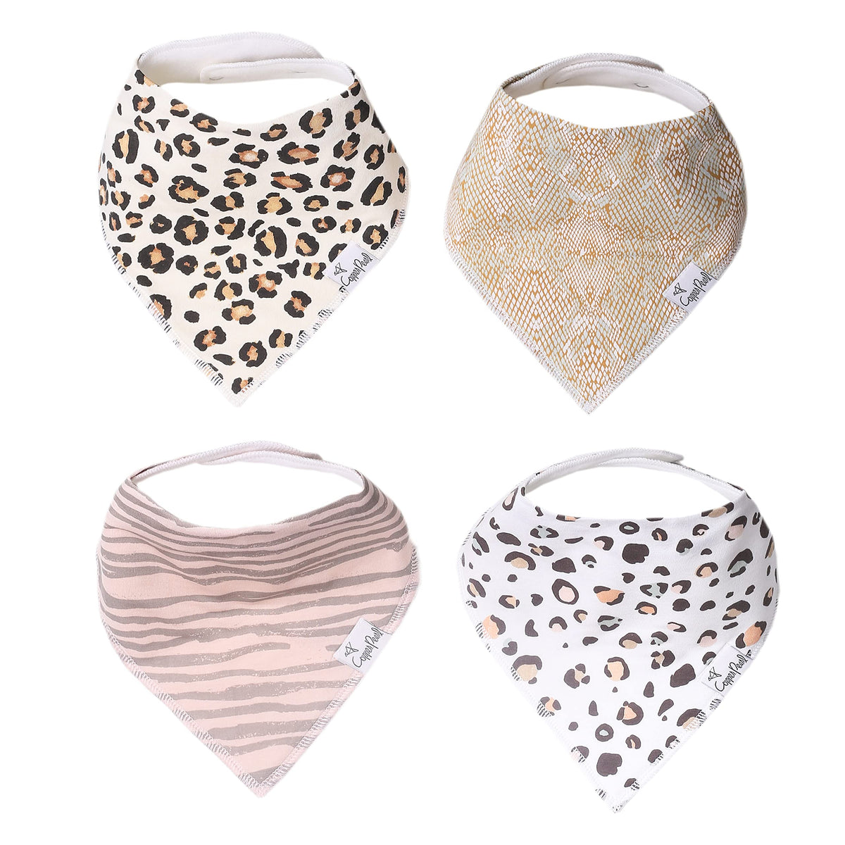 Copper Pearl Baby Bandana Drool Bibs for Drooling and Teething 4 Pack Gift Set"Zara" by Copper Pearl x-small