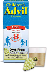 Children's Advil Pain Reliever and Fever Reducer, Dye Free Children's Ibuprofen for Pain Relief, Liquid Ibuprofen for Children, White Grape - 4 Fl Oz