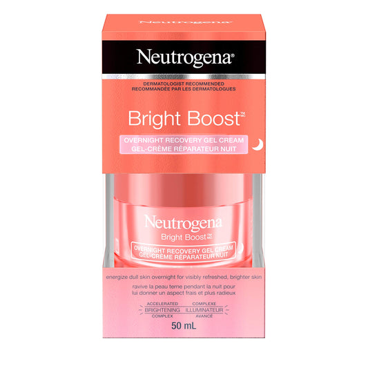 Neutrogena Bright Boost Overnight Recovery Gel Face Night Cream with Vitamin C for a Brighter, more Even Skin Tone, 50mL