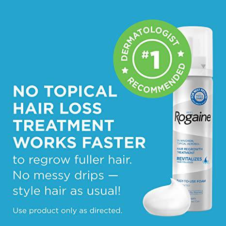 Men's Rogaine 5% Minoxidil Foam for Hair Loss and Hair Regrowth, Topical Treatment for Thinning Hair, 1-Month Supply