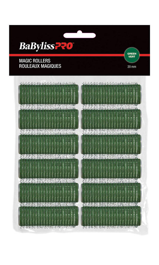 BaBylissPRO Self-Gripping Rollers, Green, 20mm, 12 Per Pack