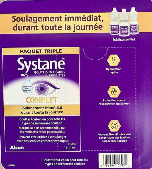 Systane Complete Lubricant Eye Drops, 3 x 10ml - Zecoya