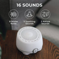 Yogasleep Whish White Noise Sound Machine | 16 Natural Nature & Soothing Sounds with Volume Control | Travel, Office Privacy, Sleep Therapy, Concentration | For Adults & Baby