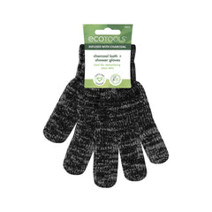 EcoTools Charcoal Infused Bath & Shower Gloves, Cleansing For Whole Body, Self-Tan Prep, Exfoliating, Detoxifying & Purifying, Recycled Netting, Eco-Friendly, 1 Count