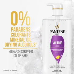 Pantene Volume Shampoo for Fine Hair, Volume & Body, Safe for Color-Treated Hair, 530 ml