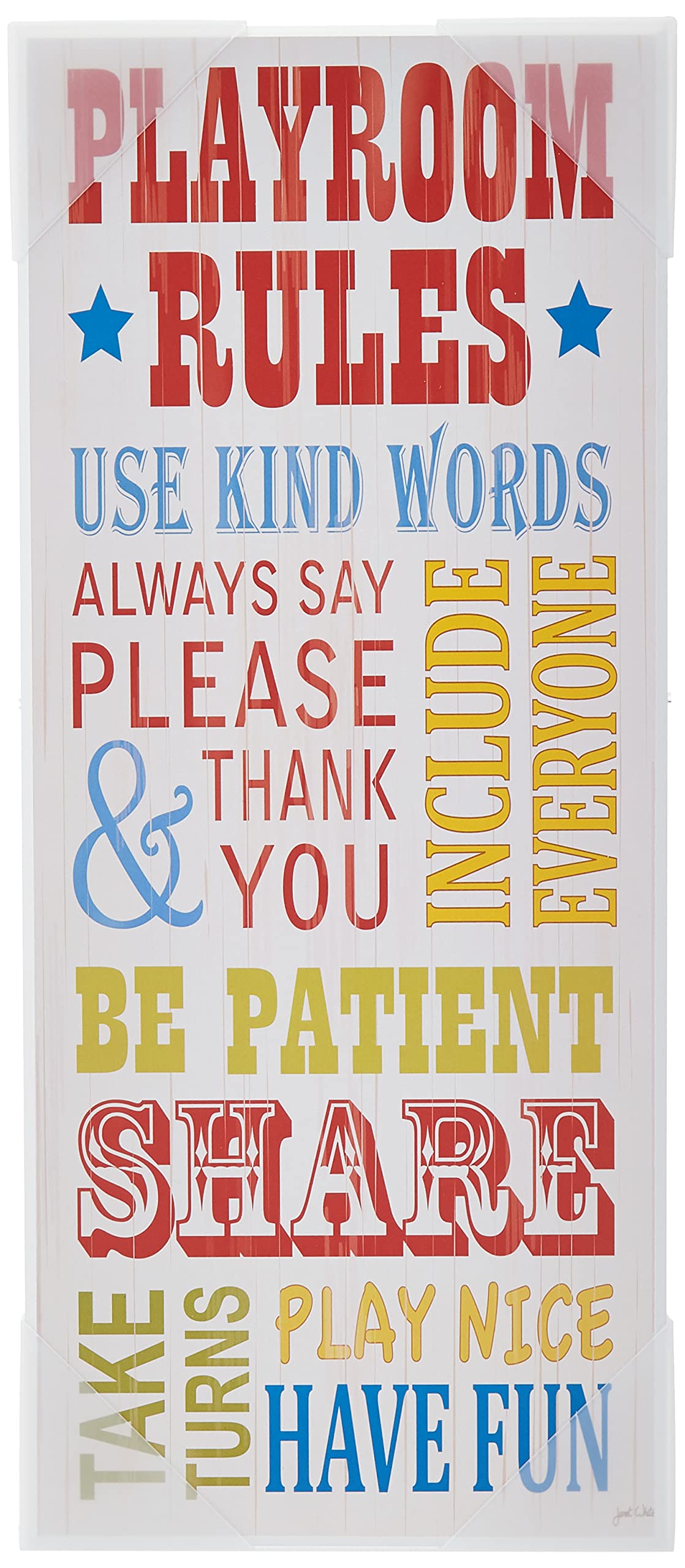 The Kids Room by Stupell Playroom Rules Use Kind Words Rectangle Wall Plaque