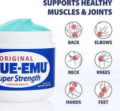 Nfi Consumer Products Blue-Emu Super Strength Emu Oil, Odor & Fragnance Free, Blue, 4 Oz, (00204)