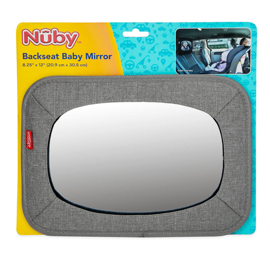 Shatterproof Rear Facing Backseat Baby Mirror, Grey