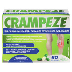 Crampeze Capsules - For Leg Cramps and Muscle Spasms - Formulated For Both Day and Night Use - 60 Count