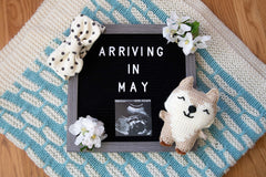 Pearhead 10" x 10" Letterboard, Rustic Nursery, Message Board, Baby Announcement Sign, Dark Gray