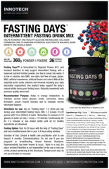 Innotech Nutrition Fasting Days Intermittent Fasting Drink Mix - Raspberry Lime - 360 g