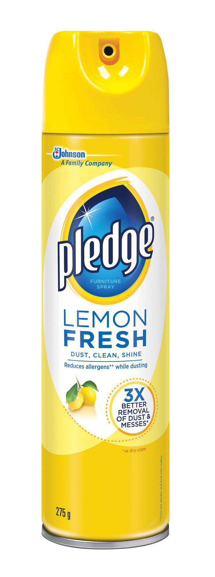 Pledge Furniture Polish and Multisurface Cleaner Spray, Lemon, 275g - Zecoya