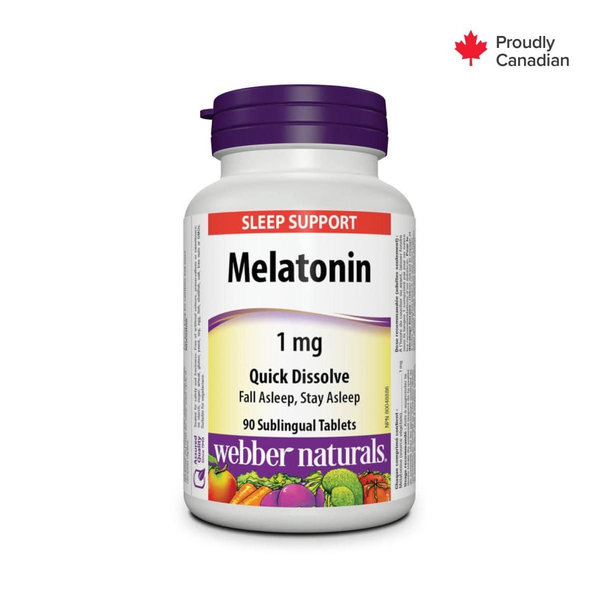 Webber Naturals® Melatonin Quick Dissolve , 1 mg - Zecoya