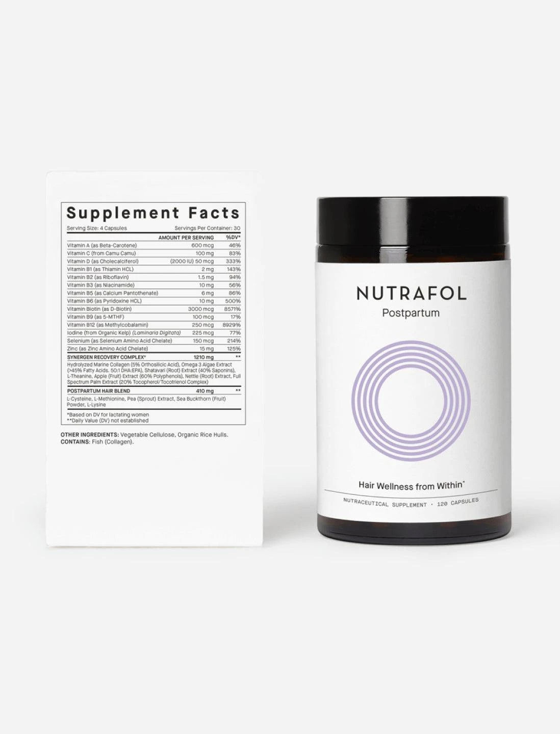 Nutrafol Postpartum Hair Growth Supplement With Clinically Effective, Breastfeeding-friendly Ingredients for Visibly Thicker, Stronger Hair (1-Month Supply) - Zecoya