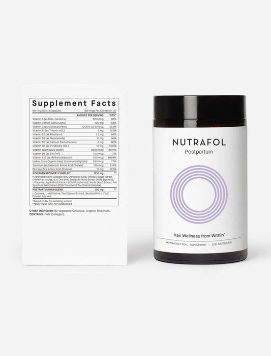 Nutrafol Postpartum Hair Growth Supplement With Clinically Effective, Breastfeeding-friendly Ingredients for Visibly Thicker, Stronger Hair (1-Month Supply) - Zecoya